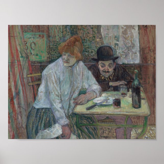 Henri de Toulouse-Lautrec - At the Cafe La Mie Poster (Front)