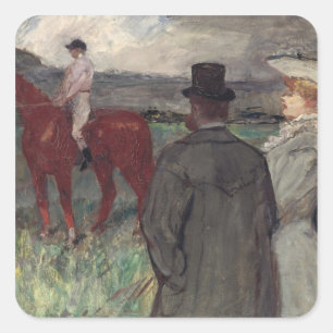 Henri de Toulouse-Lautrec   At the Racecourse, 189 Square Sticker