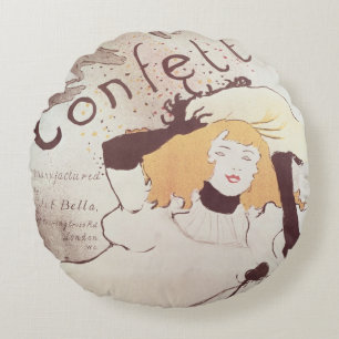 Henri de Toulouse-Lautrec Confetti, 1893 Round Cushion