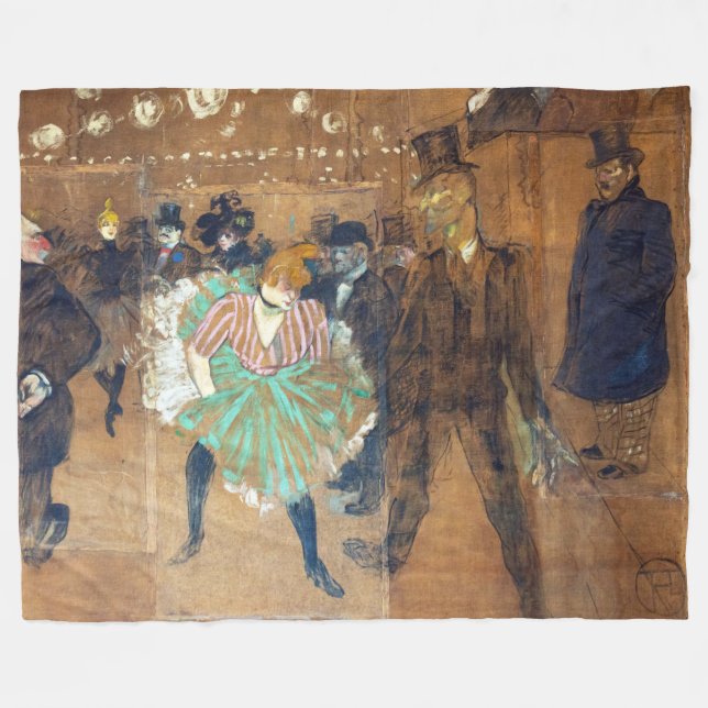Henri de Toulouse-Lautrec - Dance at the Rouge Fleece Blanket (Front (Horizontal))