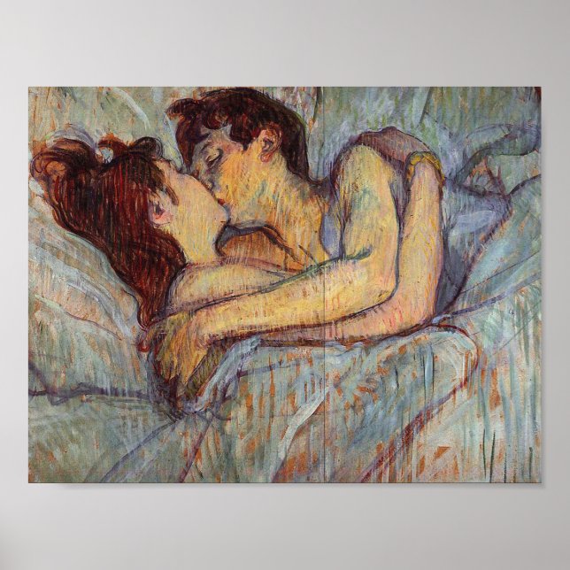 Henri De Toulouse Lautrec - In Bed The Kiss Poster (Front)