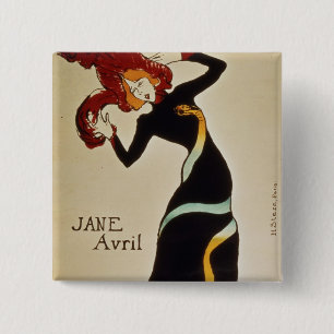 Henri de Toulouse-Lautrec   Jane Avril  1899 15 Cm Square Badge