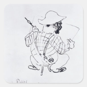 Henri de Toulouse-Lautrec   Self Portrait, 1896 Square Sticker