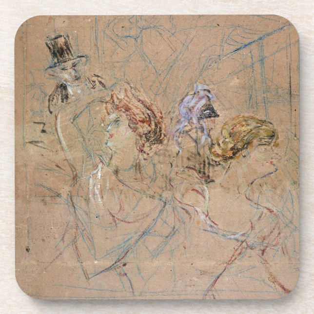 Henri de Toulouse-Lautrec | Sketch for 'At the Mas Coaster (Front)