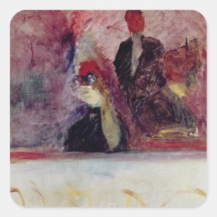 Henri de Toulouse-Lautrec   The Box at the Mascaro Square Sticker