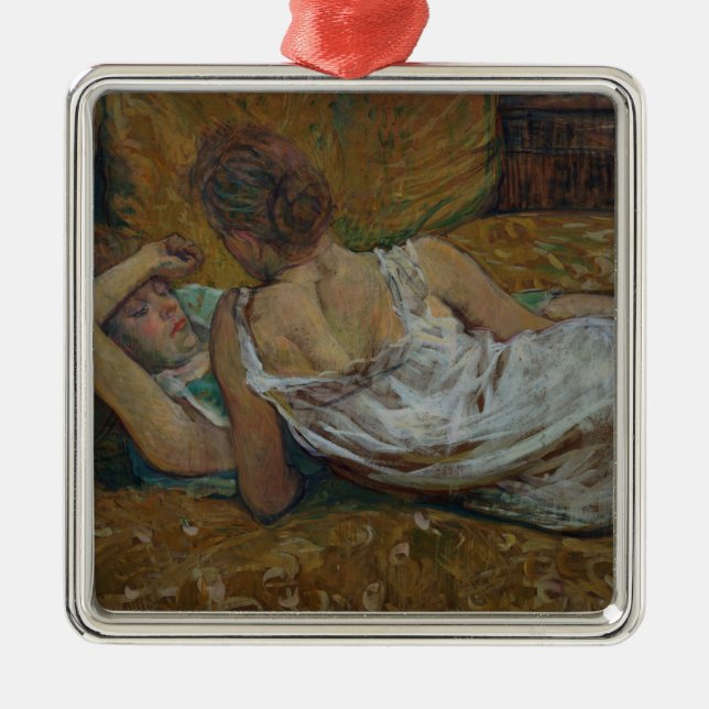 Henri de Toulouse-Lautrec | Two friends (pastel) Metal Tree Decoration (Front)