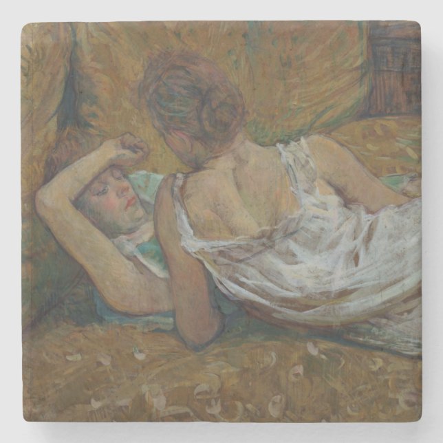 Henri de Toulouse-Lautrec | Two friends (pastel) Stone Coaster (Front)