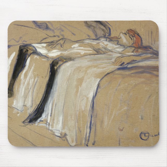 Henri de Toulouse-Lautrec | Woman lying on her Bac Mouse Pad (Front)