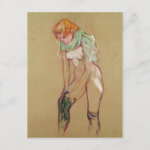 Henri de Toulouse-Lautrec Woman Pulling Up her S Postcard