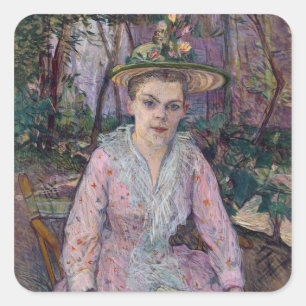 Henri de Toulouse-Lautrec Woman with an Umbrella Square Sticker