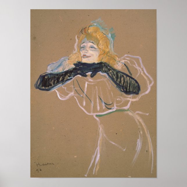 Henri de Toulouse-Lautrec | Yvette Guilbert singi Poster (Front)