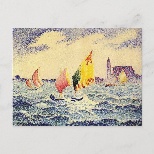 Henri-Edmond Cross- Sailboats near Chicago Postcard (Front)