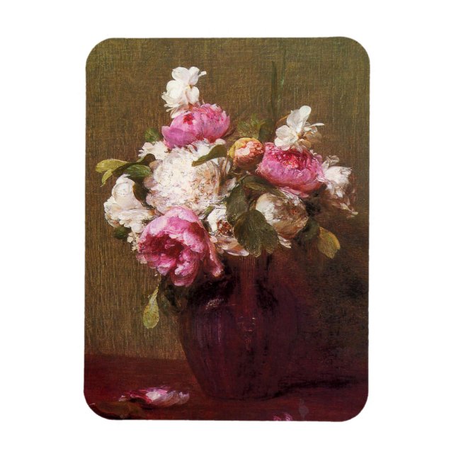 Henri Fantin-Latour Peonies and Roses Magnet (Vertical)
