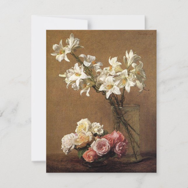 Henri Fantin-Latour Roses and Lilies Invitations (Front)
