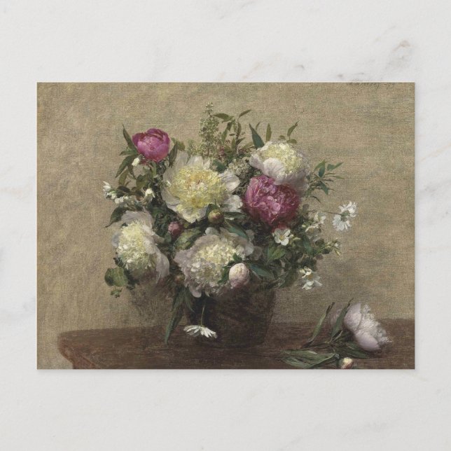Henri Fantin-Latour Vintage Vase of Peonies Postcard (Front)
