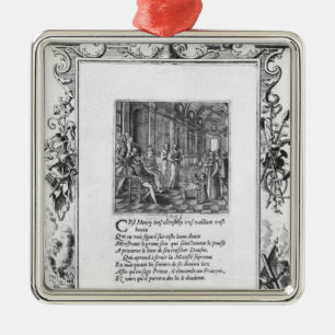 Henri IV King of France and Navarre teaching Metal Ornament