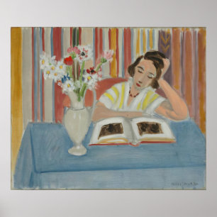 Henri Matisse - Girl Reading, Vase of Flowers - 19 Poster