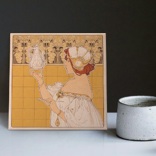 Henri Privat-Livemont Wall Decor Art Nouveau Ceramic Tile