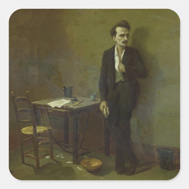 Henri Rochefort  in Mazas Prison, 1871 Square Sticker (Front)