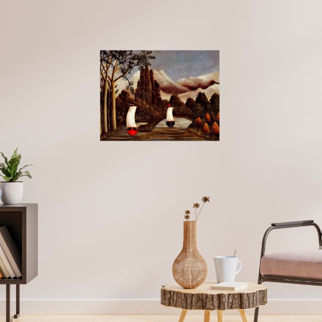Henri Rousseau art: The Banks of the Oise Poster (Living Room 3)