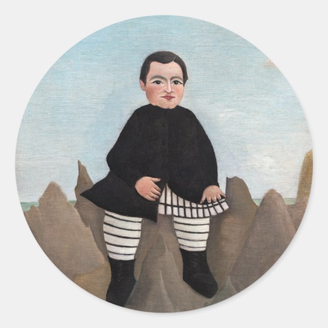 Henri Rousseau - Boy on the Rocks Classic Round Sticker (Front)