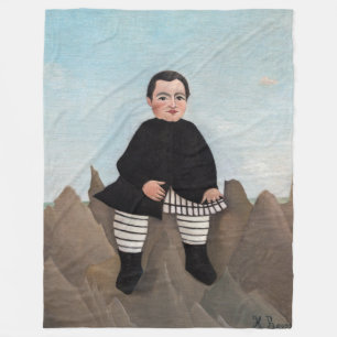 Henri Rousseau - Boy on the Rocks Fleece Blanket