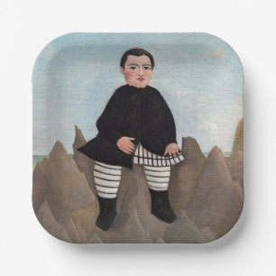 Henri Rousseau - Boy on the Rocks Paper Plate