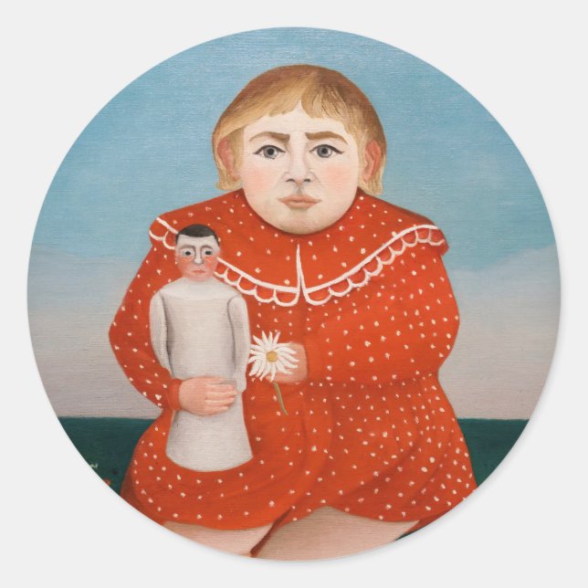 Henri Rousseau - Child with a Doll Classic Round Sticker (Front)