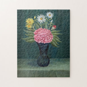Henri Rousseau - Dahlia and Daisies in a Vase Jigsaw Puzzle