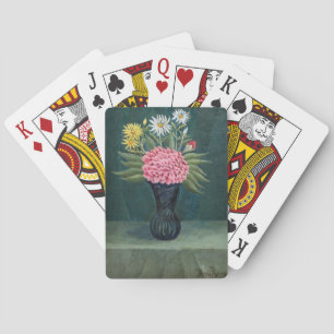 Henri Rousseau - Dahlia and Daisies in a Vase Playing Cards