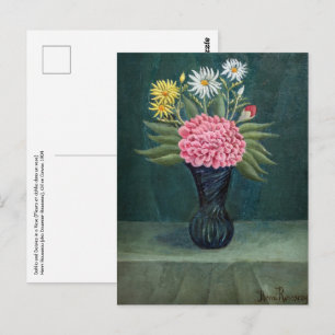 Henri Rousseau - Dahlia and Daisies in a Vase Postcard