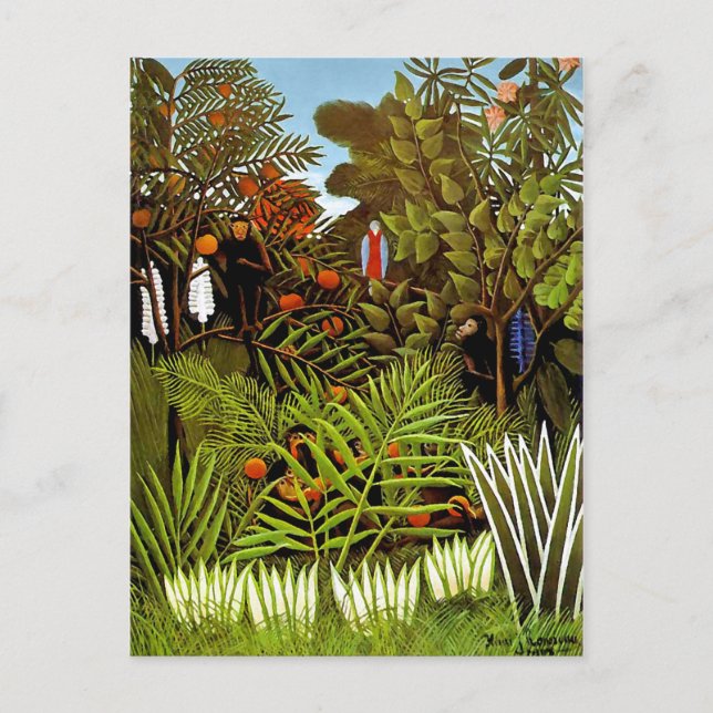 Henri Rousseau - Exotic Landscape Jungle Art Postcard (Front)