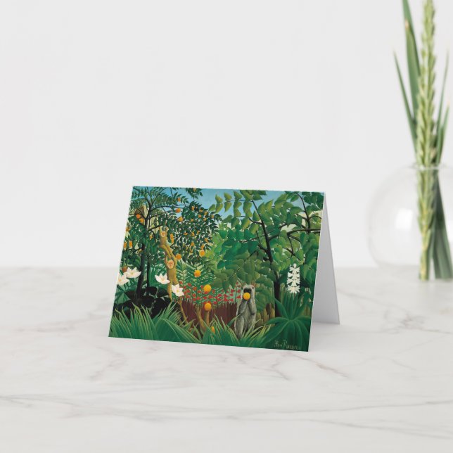 Henri Rousseau Exotic Landscape Note Card (Front)