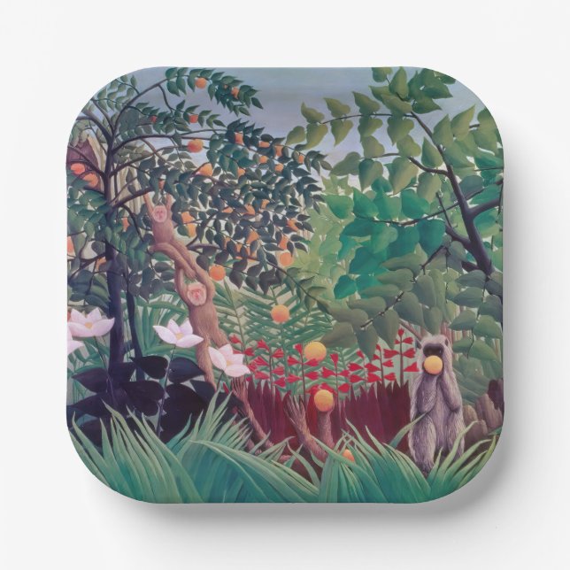 Henri Rousseau - Exotic Landscape Paper Plate (Front)