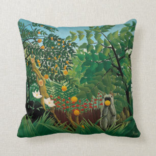 Henri Rousseau Exotic Landscape Pillow