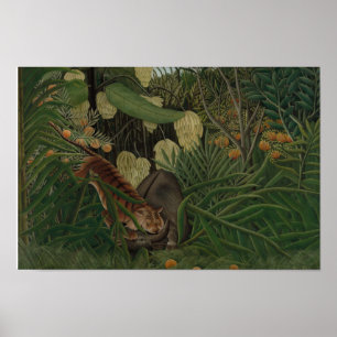 Henri Rousseau - Fight Between a Tiger Poster