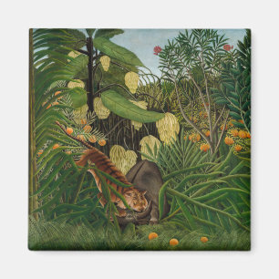 Henri Rousseau - Fight between Tiger and Buffalo Magnet