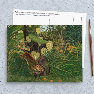Henri Rousseau - Fight between Tiger and Buffalo Postcard