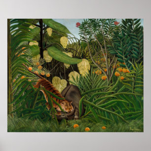 Henri Rousseau - Fight between Tiger and Buffalo Poster