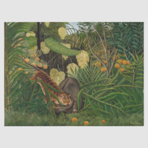 Henri Rousseau - Fight between Tiger and Buffalo Tissue Paper