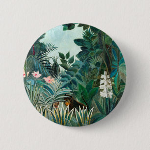 Henri Rousseau Landscape with Monkeys Botanical Ga 6 Cm Round Badge