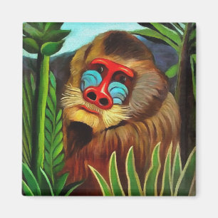 Henri Rousseau Mandrill In The Jungle Vintage Art Magnet