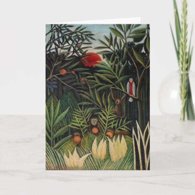 Henri Rousseau - Monkeys & Parrot in Virgin Forest Card (Front)