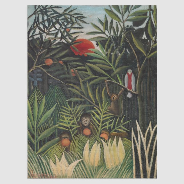 Henri Rousseau - Monkeys & Parrot in Virgin Forest Tissue Paper (Creator Uploaded)