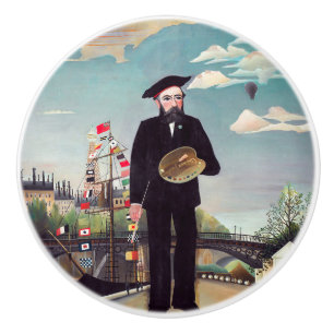 Henri Rousseau - Myself Portrait-Landscape Ceramic Knob