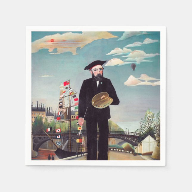 Henri Rousseau - Myself Portrait-Landscape Napkin (Front)