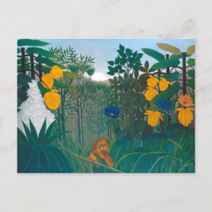 Henri Rousseau Restored Repast of the Lion Artwork Postcard
