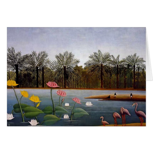 Henri Rousseau’s Naïve Painting "The Flamingos" (Front Horizontal)