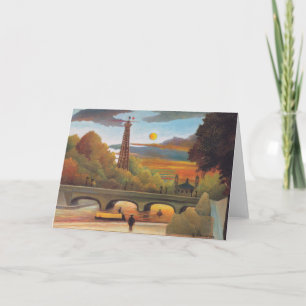 Henri Rousseau - Seine and Eiffel Tower in Sunset Card