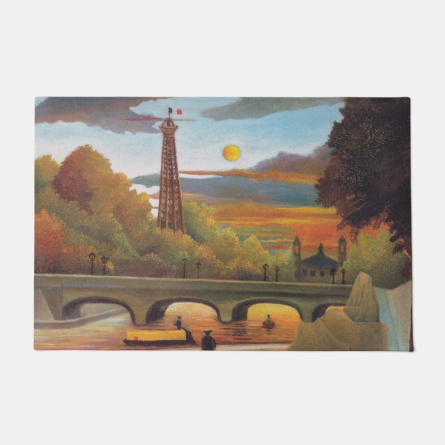 Henri Rousseau - Seine and Eiffel Tower in Sunset Doormat (Front)